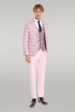 Checked-Slim-Fit-Pink-Men-Suit-Wessi-1