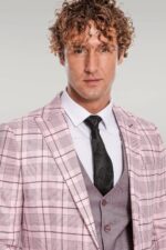 Checked-Slim-Fit-Pink-Men-Suit-Wessi-2
