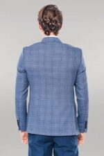 Checked-Slim-Fit-Single-Button-Blue-Men-Blazer-Wessi-2