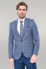 Checked-Slim-Fit-Single-Button-Blue-Men-Blazer-Wessi-7