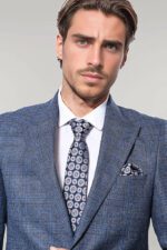 Checked-Slim-Fit-Single-Button-Navy-Blue-Men-Blazer-Wessi-1