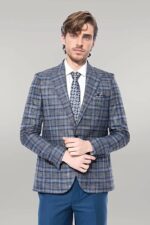 Checked-Slim-Fit-Single-Button-Navy-Blue-Men-Blazer-Wessi-4