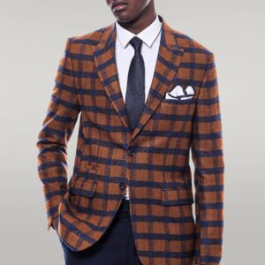Checked Tawny Slim-Fit Blazer - Wessi