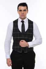 Checked-V-Neck-Anthracite-Men-Vest-Wessi-2