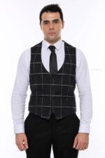 Checked-V-Neck-Anthracite-Men-Vest-Wessi-6