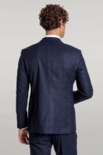 Checked-Vested-Slim-Fit-Navy-Blue-Men-Suit-Wessi-4