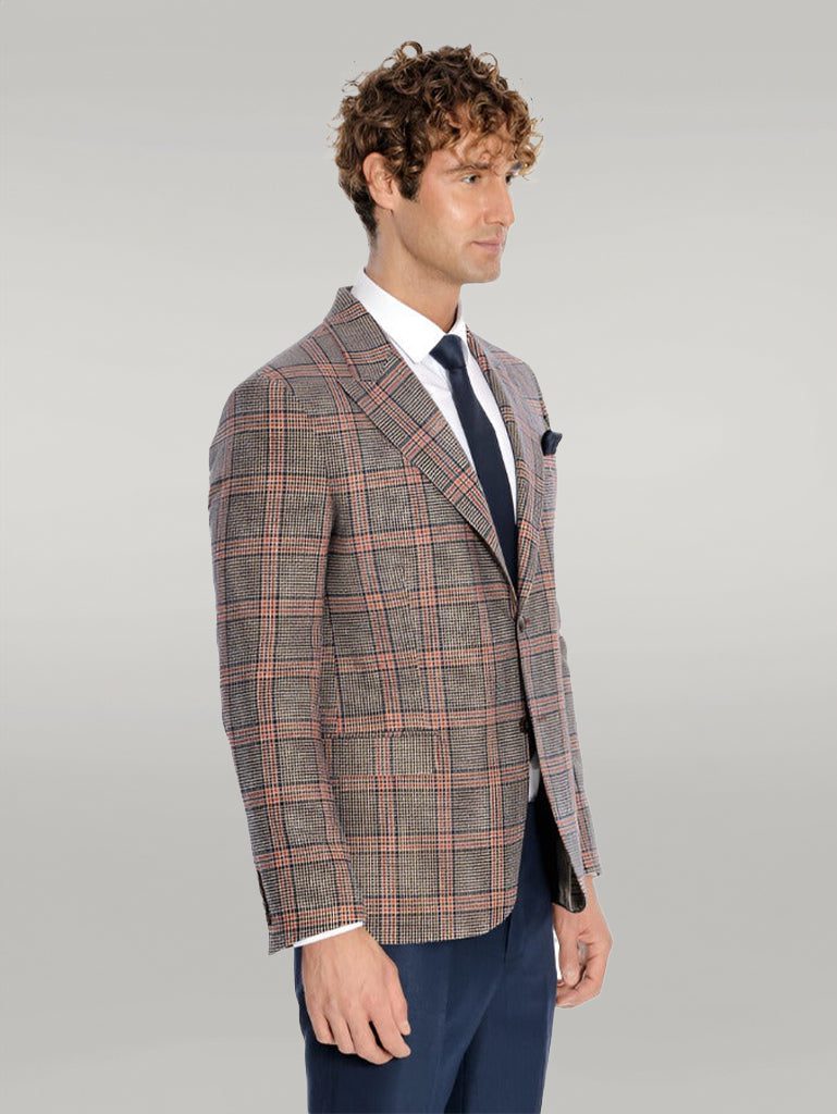 10813 Navy Blue Check Blazer