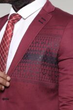 Chest-Modeled-Slim-Fit-Burgundy-Jacket-Wessi-1