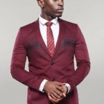 Chest Modeled Slim Fit Burgundy Jacket | Wessi