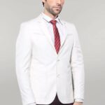 Chest Zippered Detail Cream Linen Jacket | Wessi