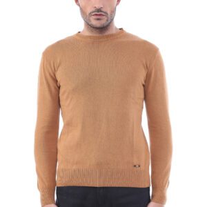 Circle Collar Camel Color Sweater - Wessi