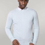 Circle Collar Ice Blue Sweater - Wessi