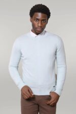 Circle Collar Ice Blue Sweater