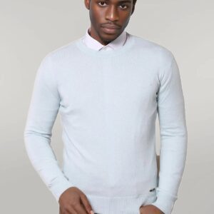 Circle Collar Ice Blue Sweater - Wessi