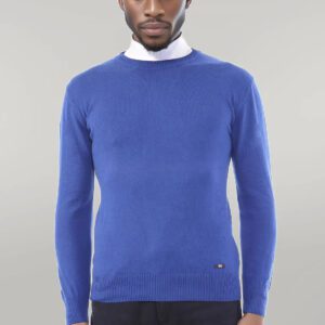 Circle Collar Indigo Color Sweater - Wessi
