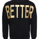 Circle Neck Front Printed Men's Black Sweatshirt - Wessi