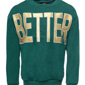 Circle Neck Front Printed Men's Green Sweatshirt - Wessi
