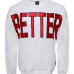 Circle Neck Front Printed Men's White Sweatshirt - Wessi