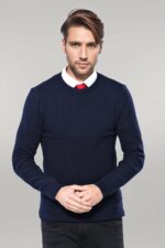 Circle Neck Navy Sweater