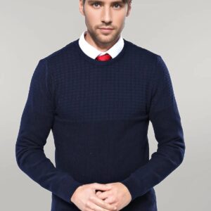 Circle Neck Navy Sweater - Wessi