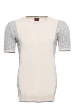 Circle-Neck-Patterned-Cream-Knitted-T-Shirt-Wessi-2