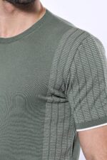 Circle-Neck-Patterned-Green-Knitted-T-Shirt-Wessi-1