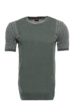 Circle-Neck-Patterned-Green-Knitted-T-Shirt-Wessi-2