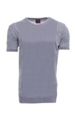 Circle-Neck-Patterned-Grey-Knitted-T-Shirt-Wessi-2