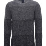 Circle Neck Patterned Grey Knitwear - Wessi