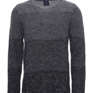 Circle Neck Patterned Grey Knitwear - Wessi