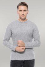 Circle-Neck-Patterned-Light-Grey-Men-Knitwear-Wessi-1