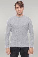 Circle-Neck-Patterned-Light-Grey-Men-Knitwear-Wessi-3