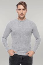 Circle-Neck-Patterned-Light-Grey-Men-Knitwear-Wessi-4