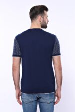 Circle-Neck-Patterned-Navy-Knitted-T-Shirt-Wessi-4