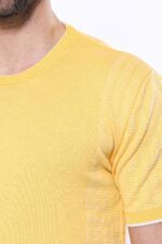 Circle-Neck-Patterned-Yellow-Knitted-T-Shirt-Wessi-1