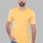 Circle Neck Patterned Yellow Knitted T-Shirt - Wessi