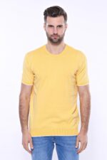 Circle-Neck-Patterned-Yellow-Knitted-T-Shirt-Wessi-2