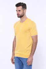 Circle-Neck-Patterned-Yellow-Knitted-T-Shirt-Wessi-3
