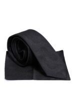 Circle Patterned Men Black Tie