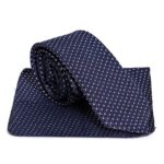 Circle Patterned Navy Blue Men Tie - Wessi