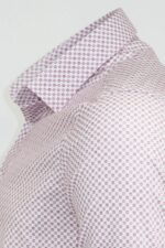 Claret-Red-Tiny-Check-Patterned-Slim-Fit-Men-Shirt-Wessi-1