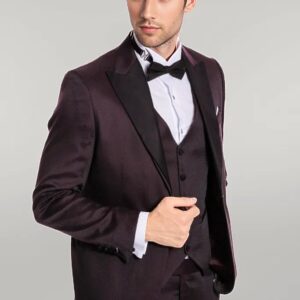 Claret Red and Black Tuxedo for Men | Wessi
