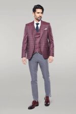 Combined-Vested-Burgundy-Plaid-Mens-Suit-Wessi-1