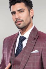 Combined-Vested-Burgundy-Plaid-Mens-Suit-Wessi-2