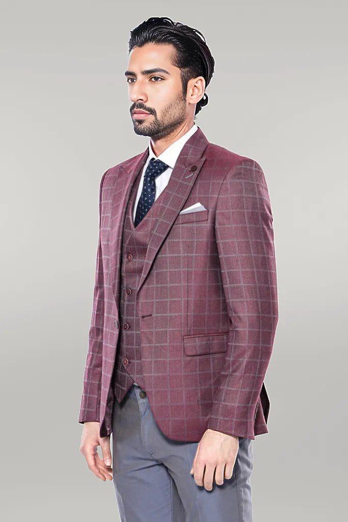 14550 Bordeaux Combine Suit For Men main image 1