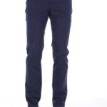 Cotton Five Pockets Navy Blue Men Pants - Wessi