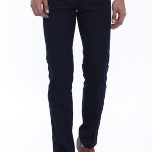 Cotton Navy Blue Men Pants - Wessi