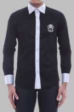 Cotton-Satin-Black-Mens-Sport-Shirt-Wessi-1