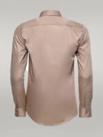 Cotton-Satin-Plain-Long-Sleeves-Slim-Fit-Beige-Men-Shirt-Wessi-2