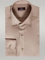 Cotton-Satin-Plain-Long-Sleeves-Slim-Fit-Beige-Men-Shirt-Wessi-4